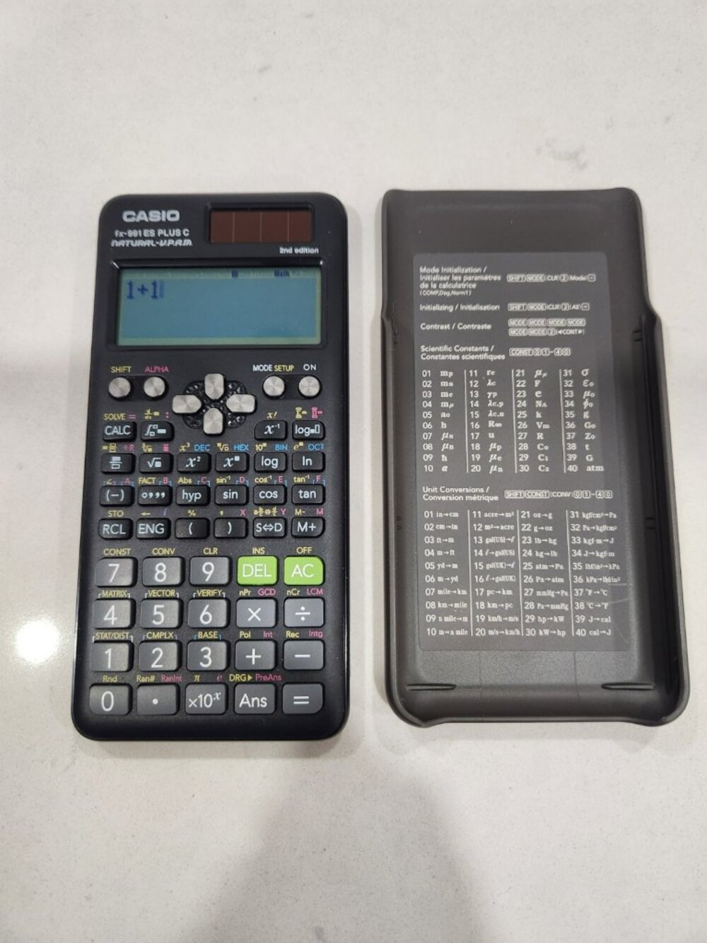 Casio fx-991ES Plus C Scientific Calculator 2nd Ed w/ Cover Tested Works